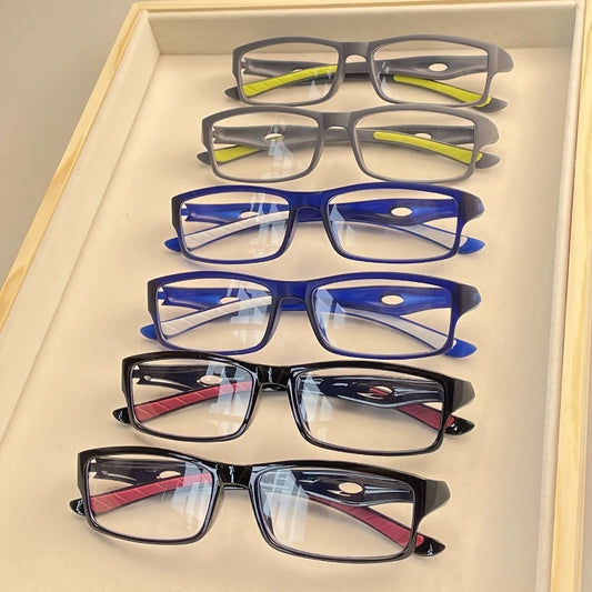 6 Pairs of Ultra Light Sports Reading Glasses for Both Men and Women Drop Resistant Fatigue Reducing+1.0 To+4.0 Degrees