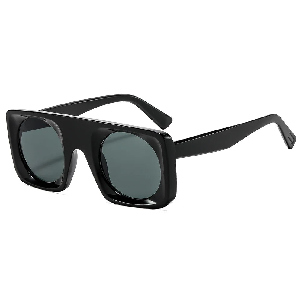 JNPCXI Vintage Square Sunglasses Women Black Tea Gradient Mirror Shades UV400 Fashion Punk Men Sun Glasses