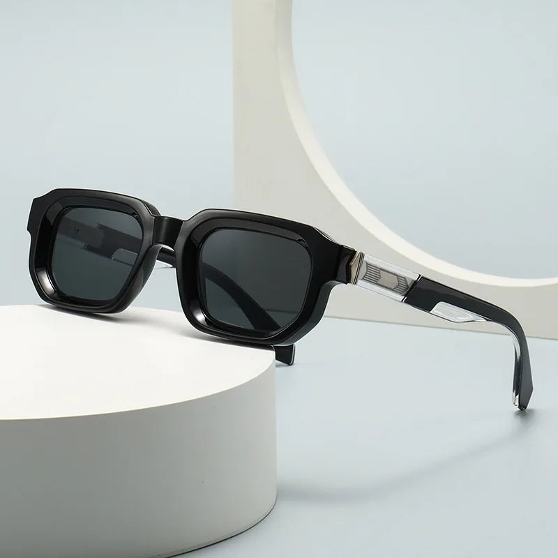 JNPCXI Fashion Rivets Decoration Sunglasses For Women Men Brand New Square Gradient Shades UV400 Eyewear Sun Glasses