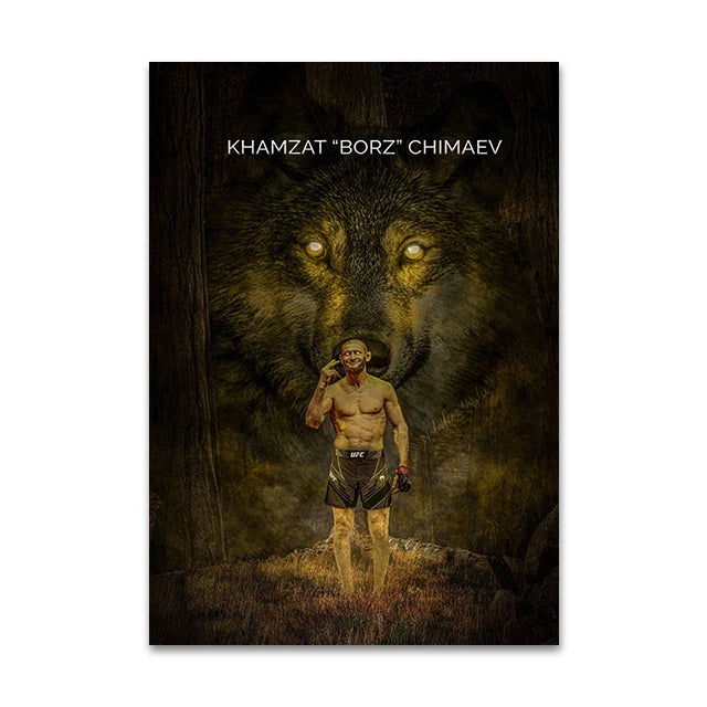 Chimaev Borz MMA Fight Champs Star Canva Wall Art Print Room Decorative Painting