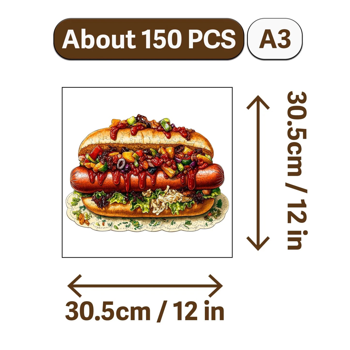 Crown and Cuisine Theme Wooden Jigsaw Puzzle Wood Home Decor Painting Christmas and Halloween Gift Toy For Teen And Kid