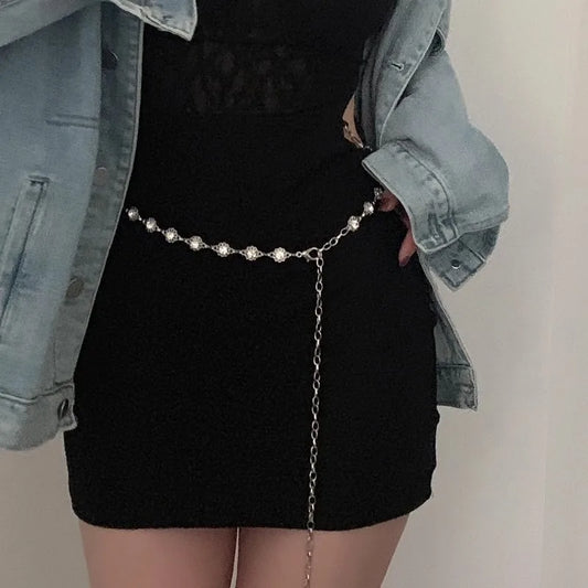 Metal Chatelaine Haute Couture Summer Dress With Fashionable Ins Style Decorative Suit Thin Belt Fashion Chain