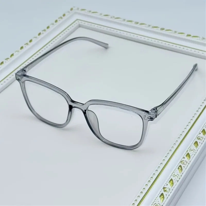 4pcs Steam Punk Style Anti-Blue Light Square Glasses, Plastic Frame, Anti-Reflective Plastic Lens