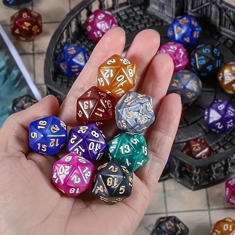 10/20pcs 20-Sided Digital Dice, Vibrant Colors, Educational Math Dice,Vibrant Dice Set,Clear Number Displa,Ideal For Party Gifts