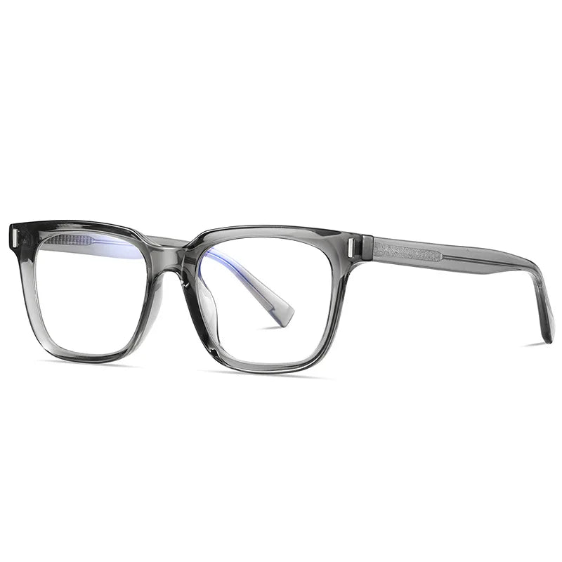 JNPCXI TR90 Acetate Men Square Glasses Frame Women Anti Blue Light Glasses Trend Style Unisex Transparent Optical Eyewear