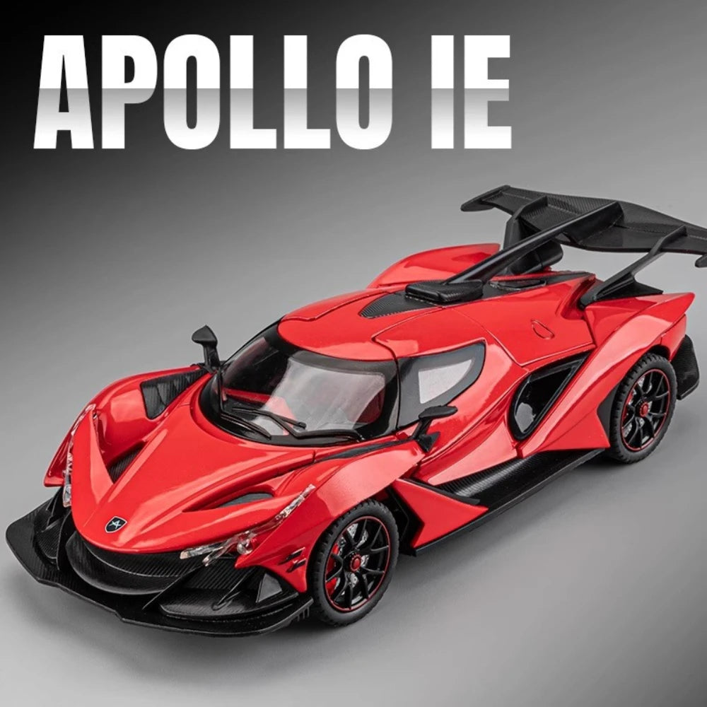 1:32 Apollo IE EVO Alloy Model Toy Diecast Car Doors Opened Sound Light Pull Back Miniature Rubber Tires Cars Kid Christmas Gift
