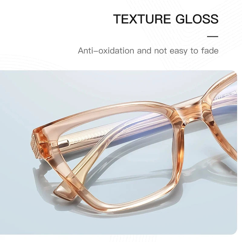 JNPCXI New TR90 Anti-Blue Light Retro Women Glasses Frames Gradient Tea Optical Eyeglasses Frame