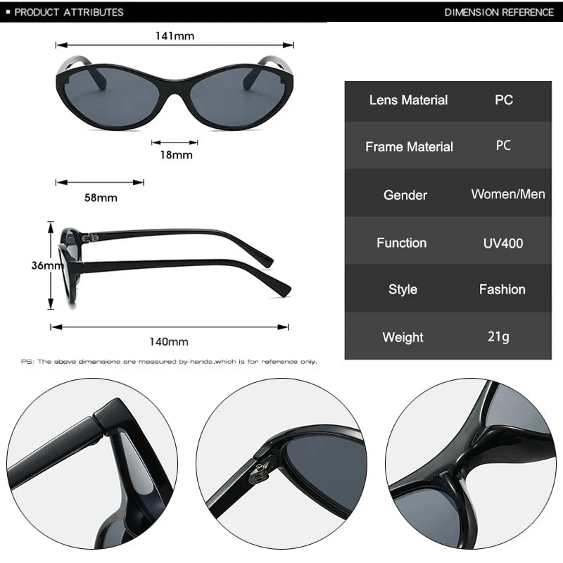JNPCXI New Retro Cat Eye Sunglasses Shades UV400 Women Fashion Jelly Tea Sun Glasses