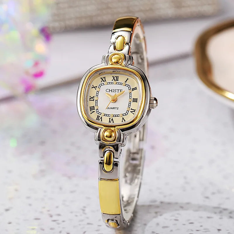 Fashion Women's Square Quartz Watches Gold Fine Strap Bracelet Wristwatch Girls Clock Gifts Relojes Female Clock Dropshipping