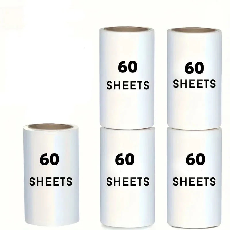 60 Sheets/roll Extra-Sticky Lint Roller for Pet Hair Removal,Ideal for Dog & Cat Owners,Perfect for Clothes & Furniture Cleaning