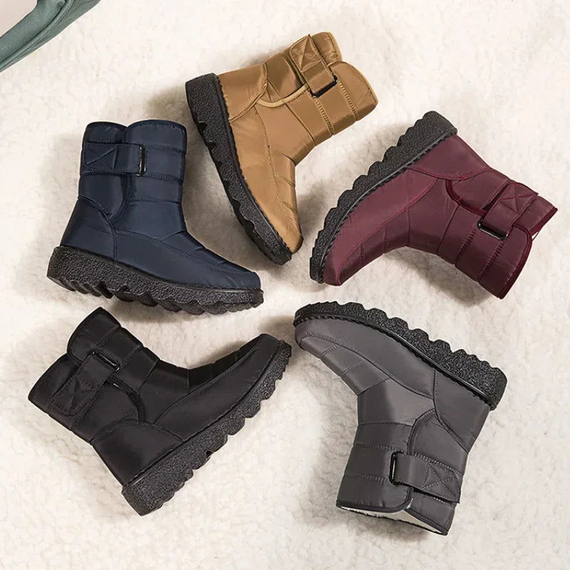 2025 Waterproof Snow Boots for Women Comfort Plush Lined Non Slip Winter Boots Woman Plus Size 44 Soft Sole Warm Ankle Booties
