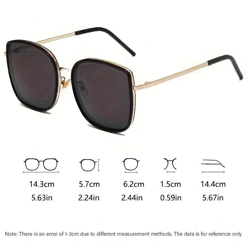 Women'S Large Face Glasses with Black Frame Cat Eye Style Fashion Eyewear