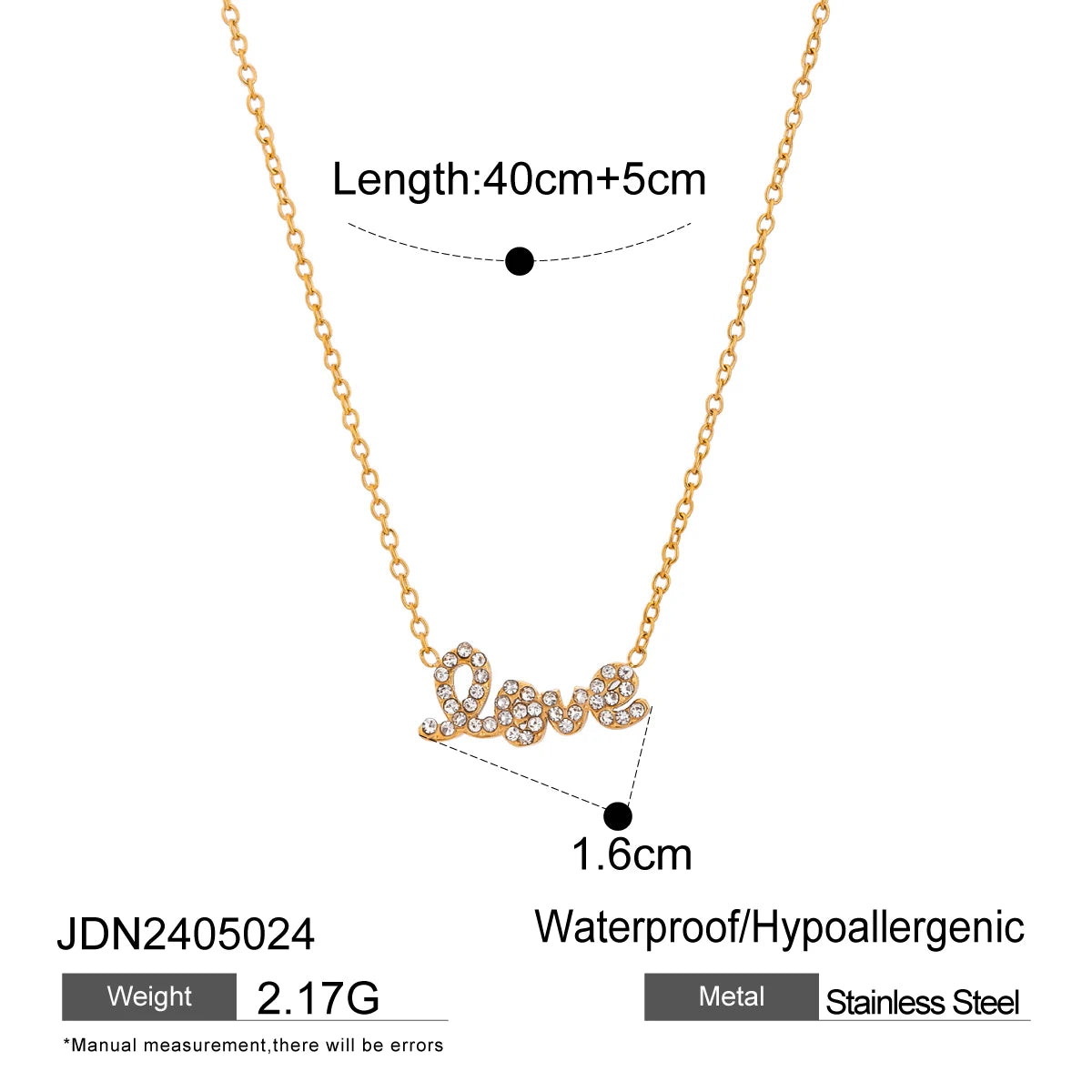 Uworld Simple Classic 18K Gold Color Plated Stainless Steel Photo Pendant Necklace Love Pendant Stackable Necklace Women's Jewel
