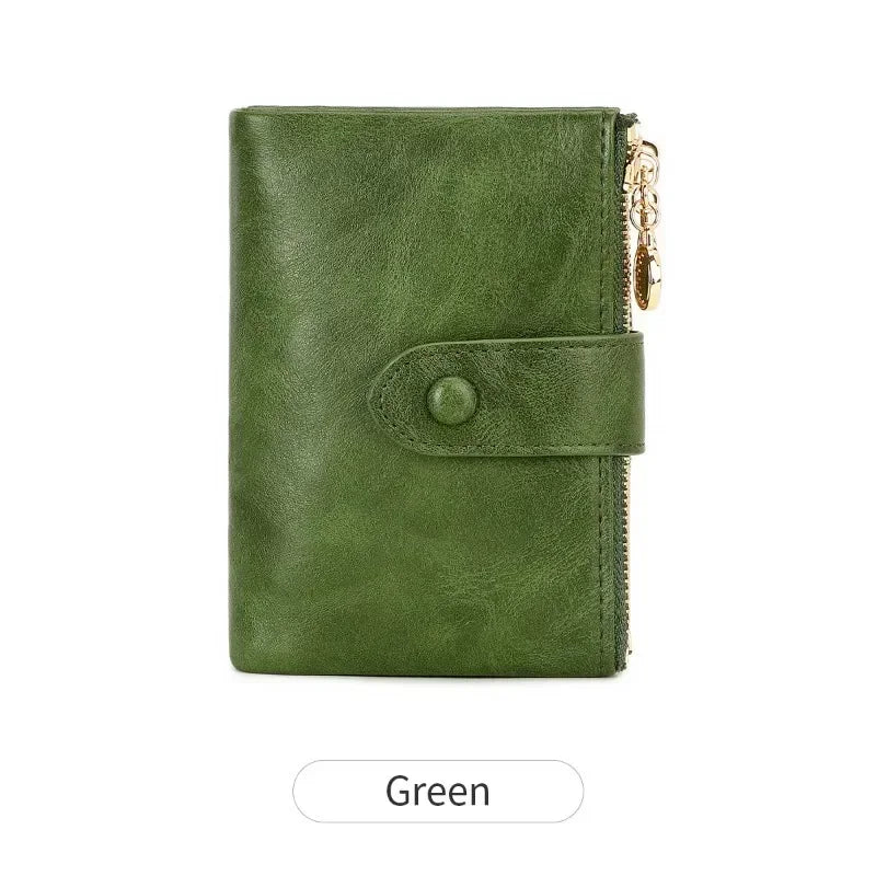 Women's Wallet Short Three Layer Large Capacity Double Zipper Card Holder ID Card Credit Bank Card Holder Money Purses for Women