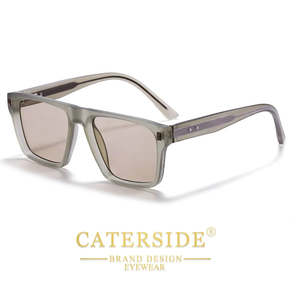 CATERSIDE New Retro Men's Sunglasses Square Frame Fashionable Sun Glasses Women's Outdoor Travel Beach Summer Glasses UV400