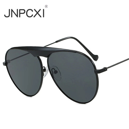 JNPCXI Pilot Women Sunglasses Vintage Oversized Men Shades Outdoor UV400 Sun Glasses Silver Black Sun Glasses