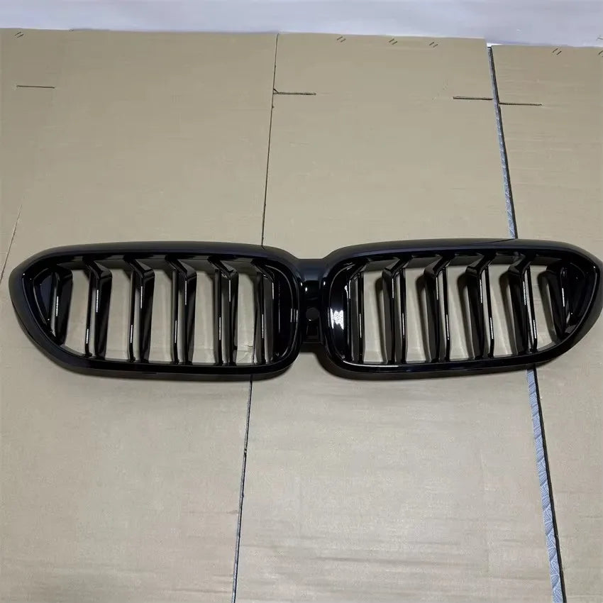 For BMW 5 Series G30 G31 520i 530i 540i 2018-2020 Gloss Black Car Front Bumper Kidney Grill Hood Grille Double Slat Body Kit