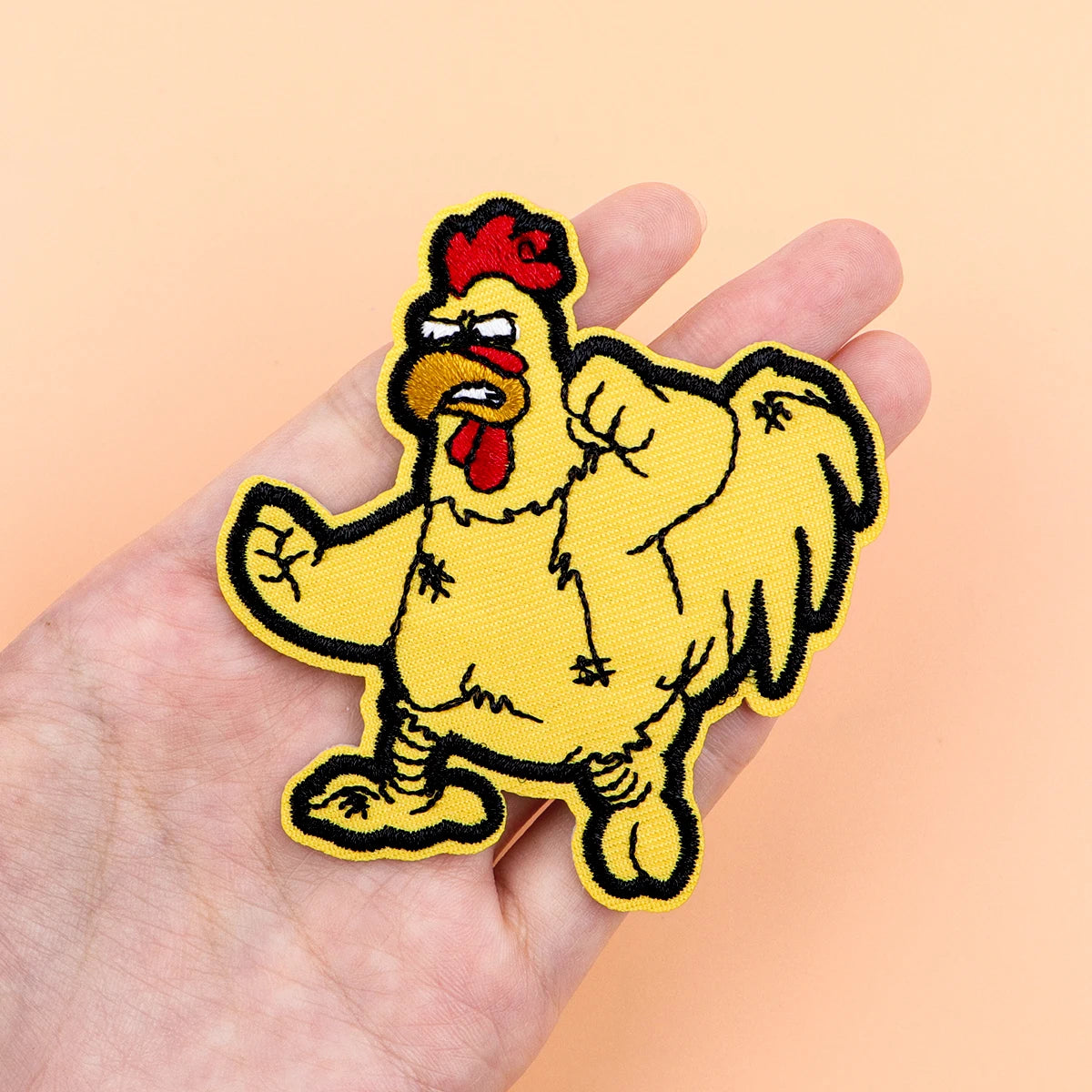 Angry Chicken Iron On Patch Clothes Patch For Clothing Cartoon Embroidered Patch Garment Apparel Accessories Sewing Stickers