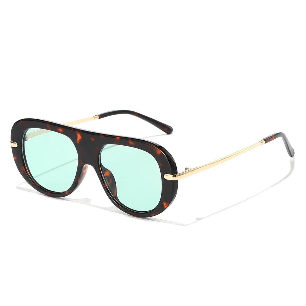 JNPCXI New Retro Pilot Sunglasses Women Fashion Gradient Shades UV400 Men Leopard Green Punk Sun Glasses