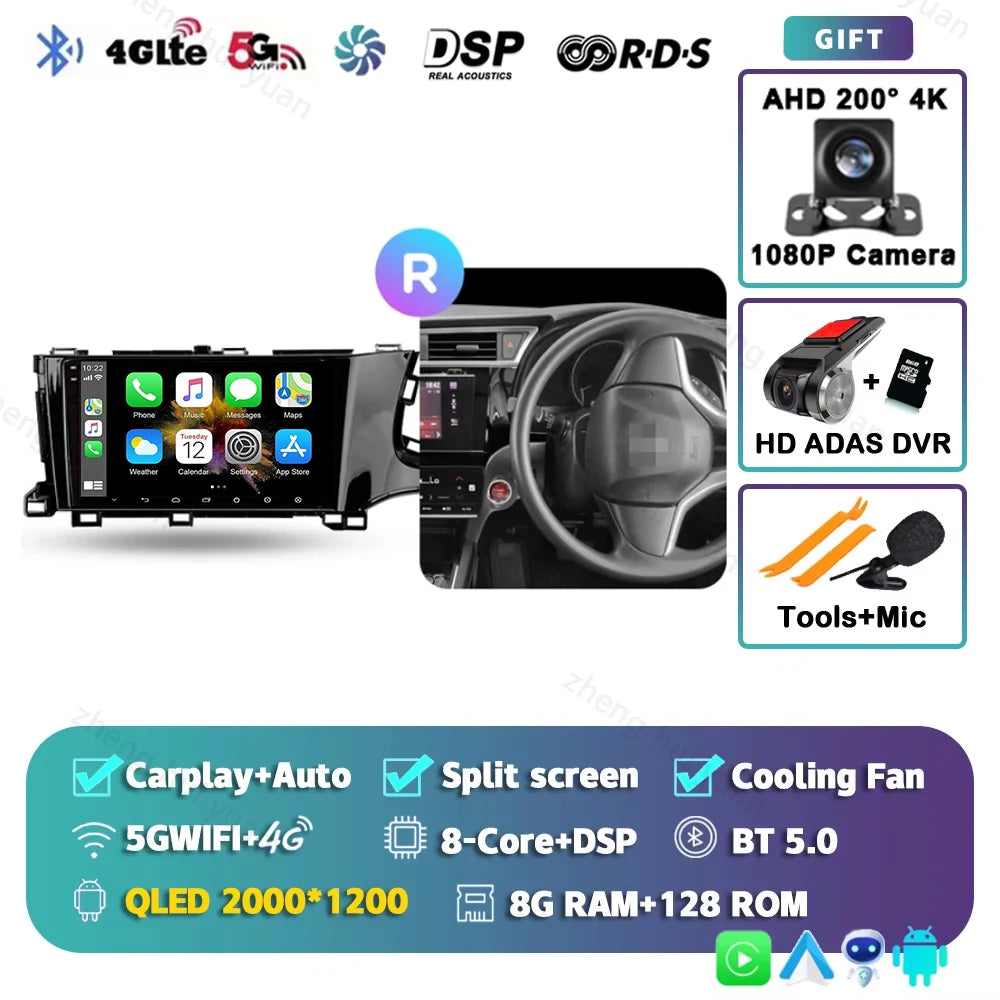 For Honda Shuttle 2 2015 - 2020 Android 15 12+256GB CarPlay Auto Car Radio Multimedia Video Player GPS stereo Head Unit 4G WIFI