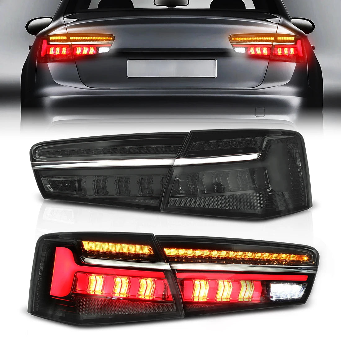 Tail Lamps For Audi A6 C7 2012 2013 2014 2015 Rear Brake Parking Reverse Turn Signal Running Light Left/Right Car LED Taillights