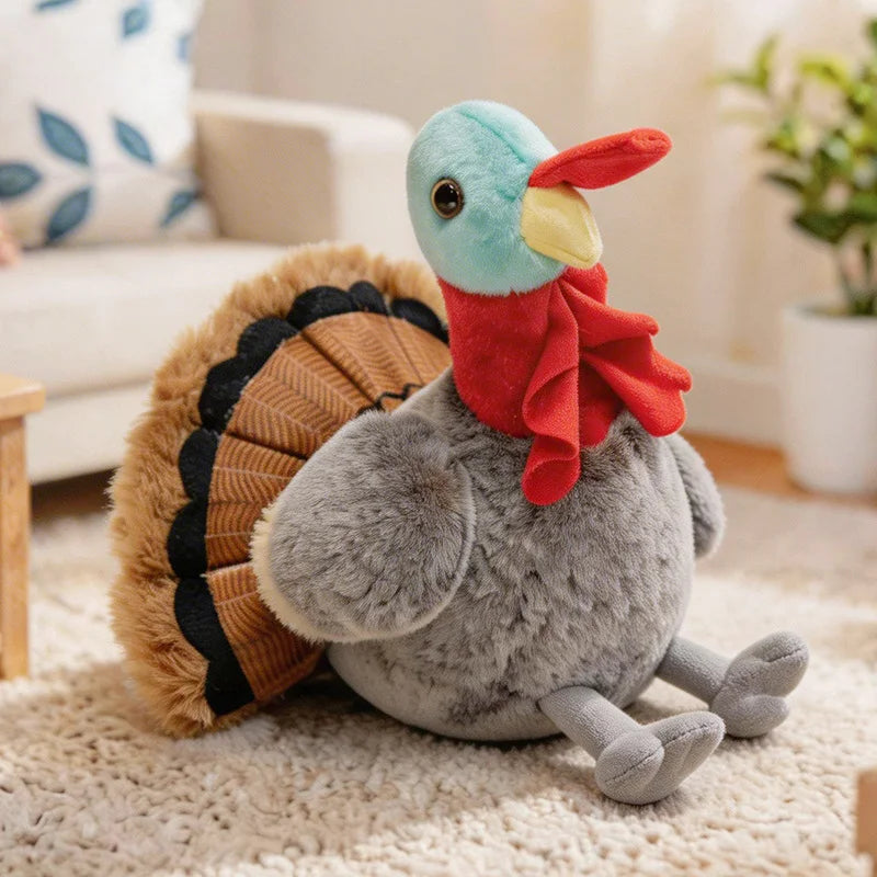 Chubby Rooster Hen Black-bone Chicken Fluffy Simulation Animal Poultry Stuffed Soft Lifelike Huggable Pillow