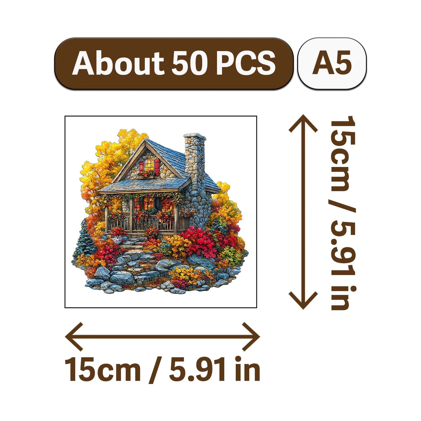 Autumn Scenery Wooden Jigsaw Puzzle Art Style Wooden Decor Painting Christmas and Halloween Gift Toy for Teen and Kid