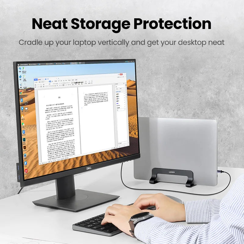 Vertical Laptop Stand MacBook Pro Aluminum Portable Notebook Tablet Phone Stand