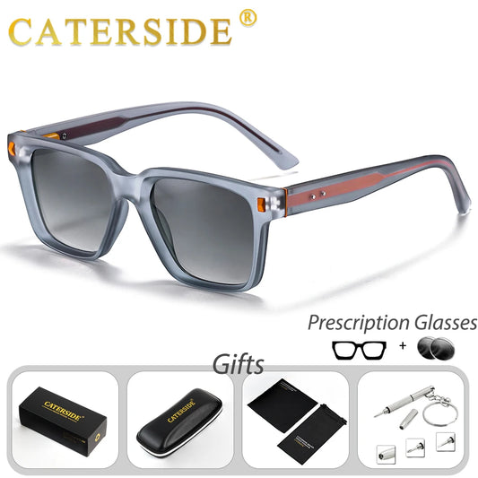 CATERSIDE New Fashionable Men's Prescription Sunglasses Square Lens Optical Sunglasses Women's Outdoor Driving Glasses UV400