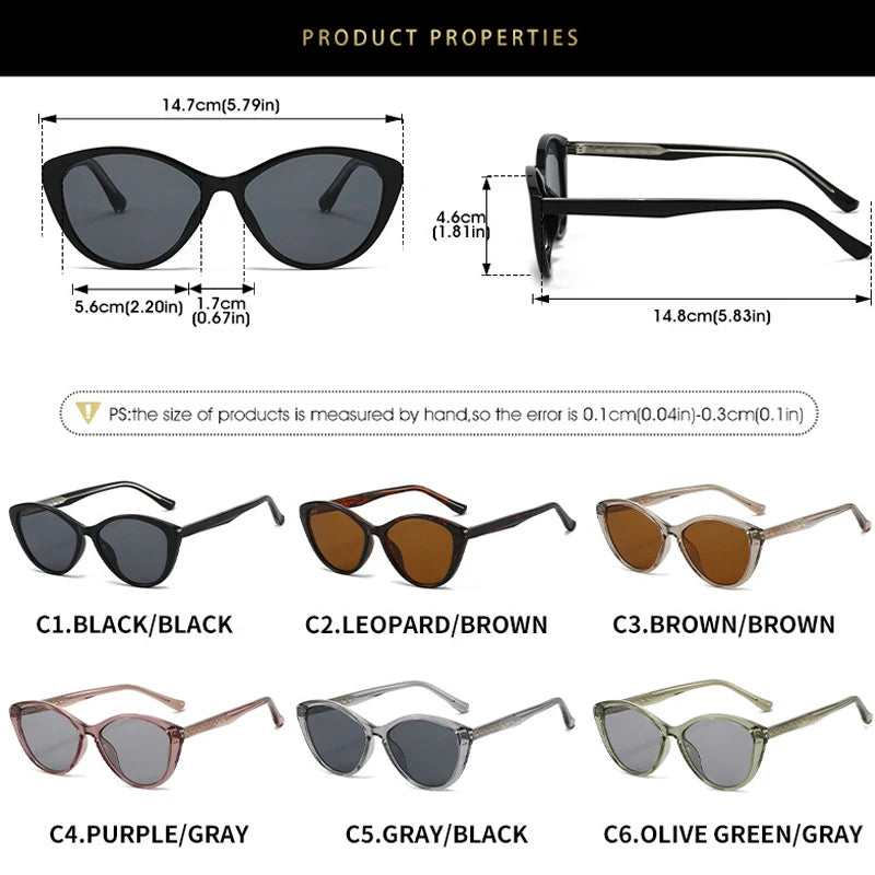 JNPCXI New TR90 Cat Eye Men Sunglasses Shades UV400 Fashion Green Oval Lens Women Punk Sun Glasses
