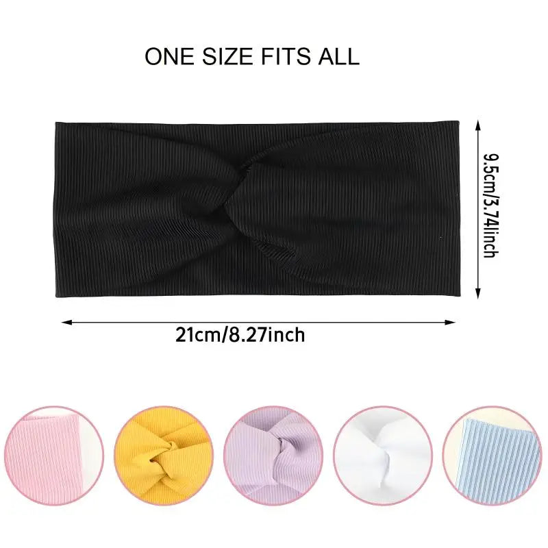 The Silky Threaded Fabric Twist Headband Yoga Workout Running Sport Elastic Hair Bands for Women's Turban Hair Wrap for Girls