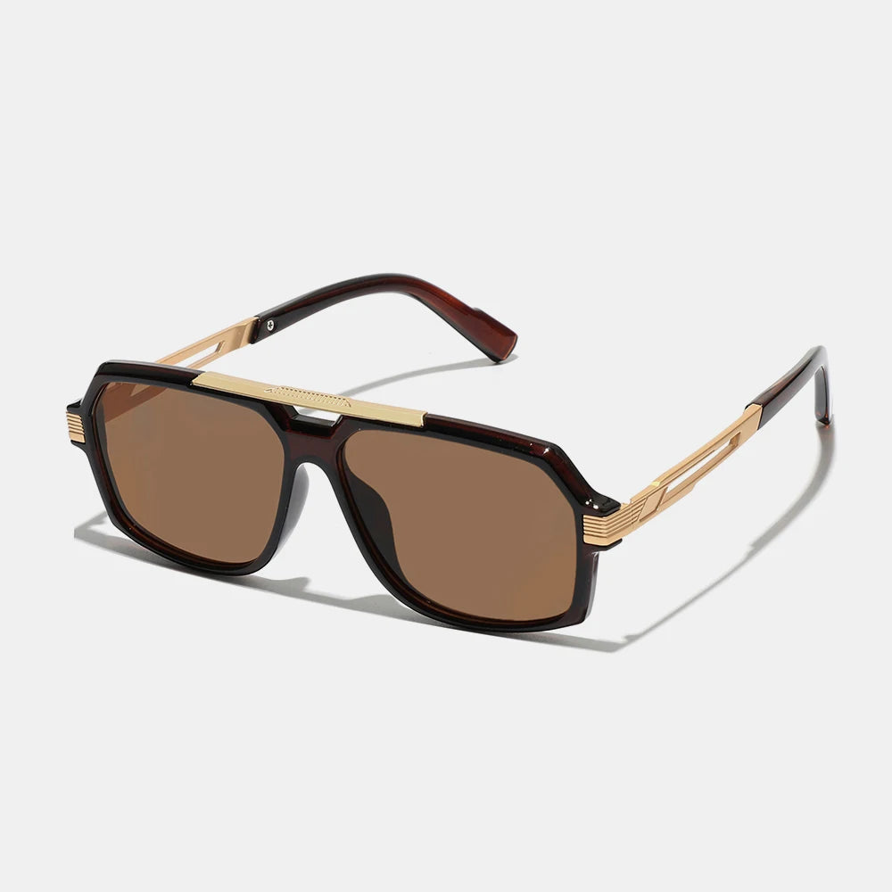 Ruiao Double-Bridge Pilot Sunglasses UV400 Fashion Gradient Shades Metal Frame Unisex Sun Glasses for Men And Women Driving