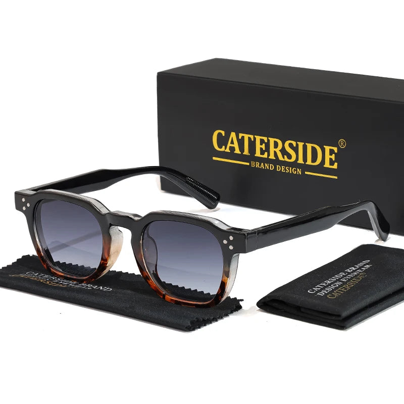 CATERSIDE Retro Square Sunglasses Men Punk Fashion Brand Sun Glasses for Women Travel Party UV400 Summer Style Lunette De Soleil