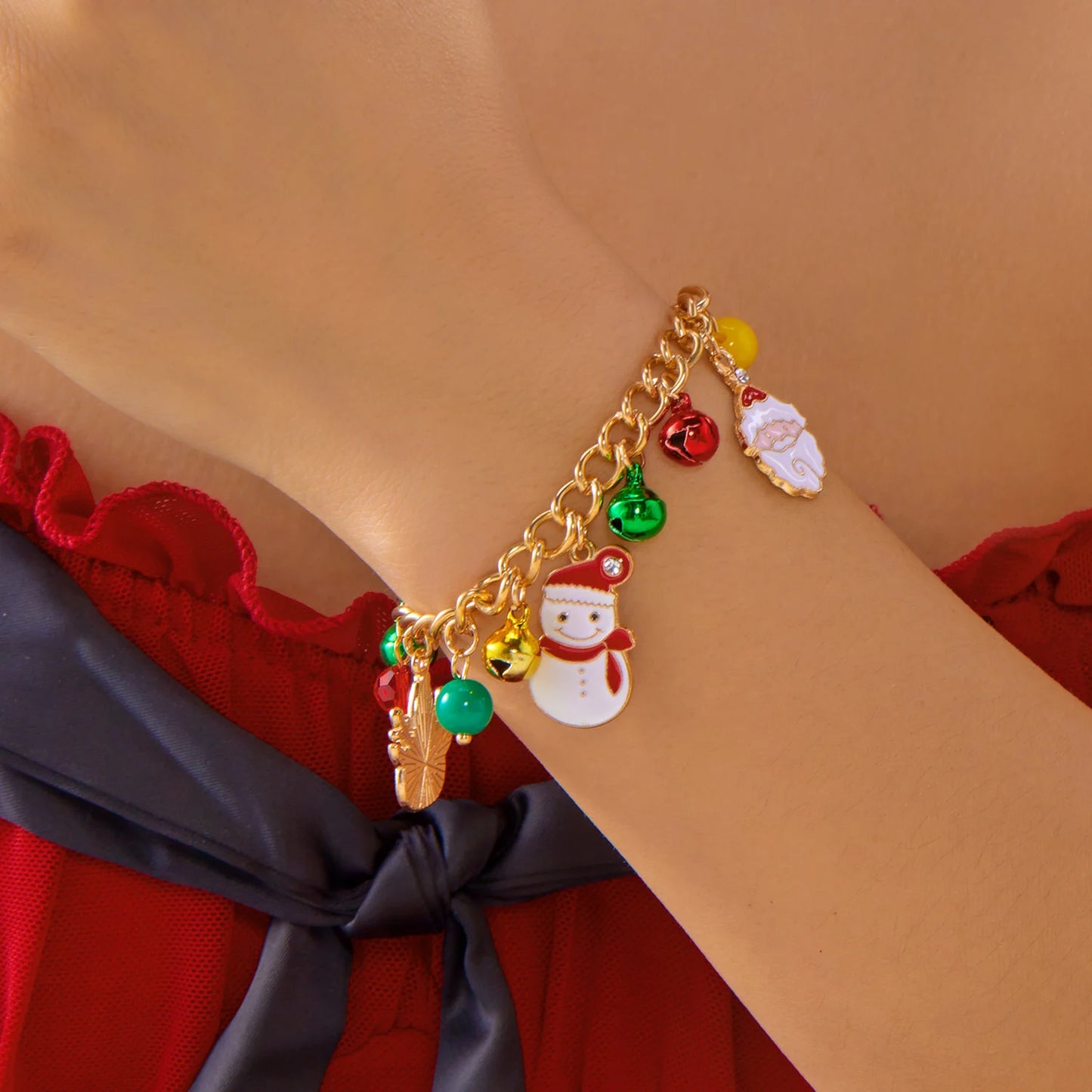 Fashion Santa Claus Snowman Christmas Tree Snowflake Pendant Necklace For Women Gold Color Metal Chain Choker Jewelry Xmas Gifts