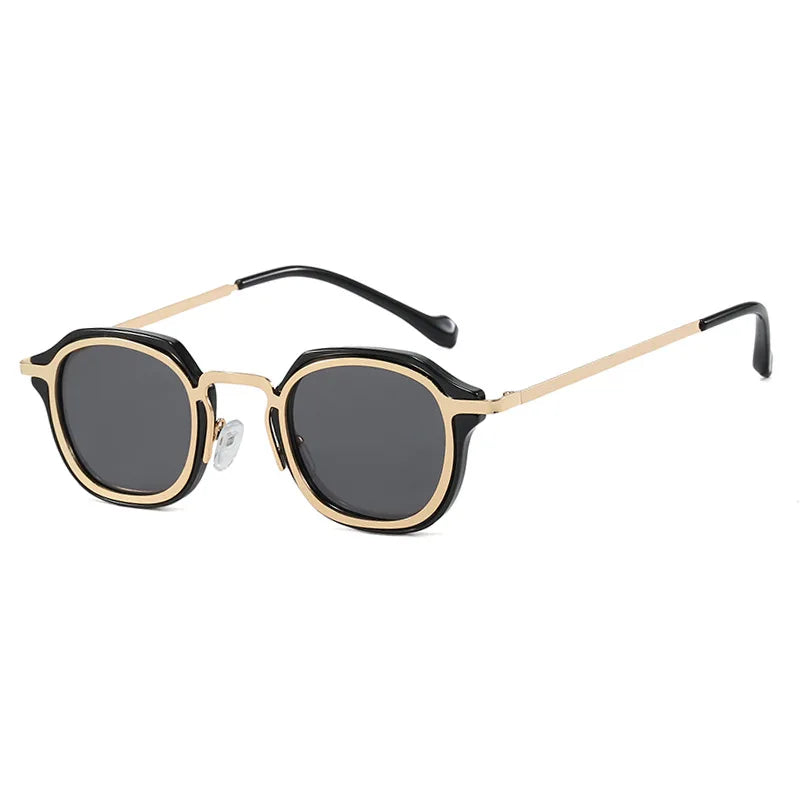 JNPCXI Ins Popular Fashion Small Round Men Punk Sunglasses Retro Women Trending Black Sun Glasses Gradient Shades