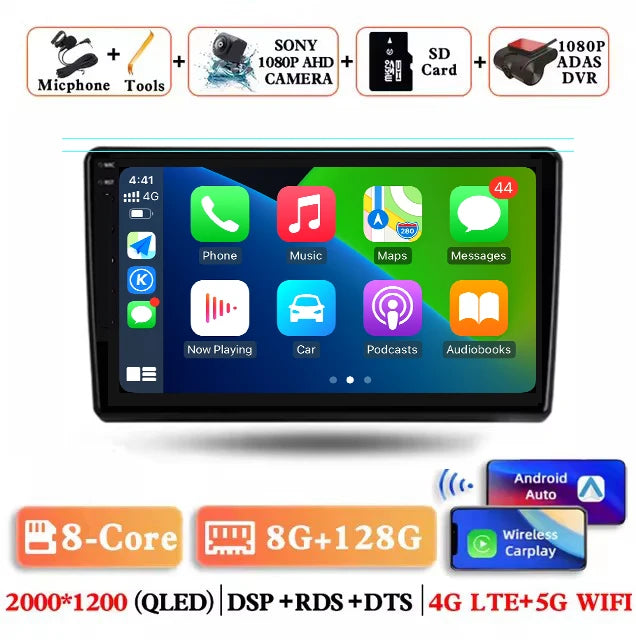 Android 15 Carplay Auto Car Radio for Hyundai H1 Grand Starex 2007 2008 2009 2010 2011-2015 Multimedia Video Player GPS Stereo