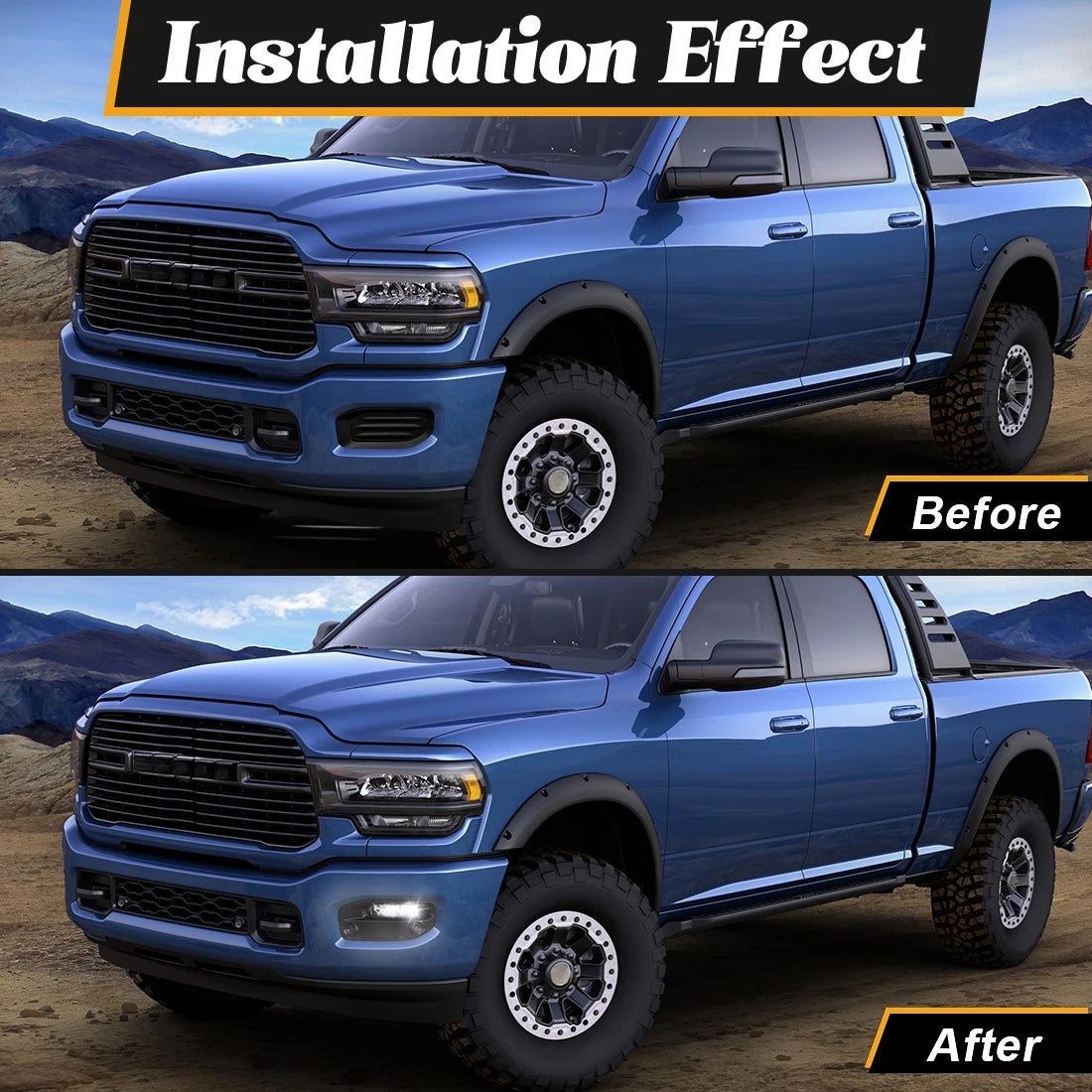 DLAA For Dodge Ram 2500 2019 2020 2021 2022 2023 2024 LED Car Fog Lamps Front Bumper Headlights DRL Daytime Running Lights 12V