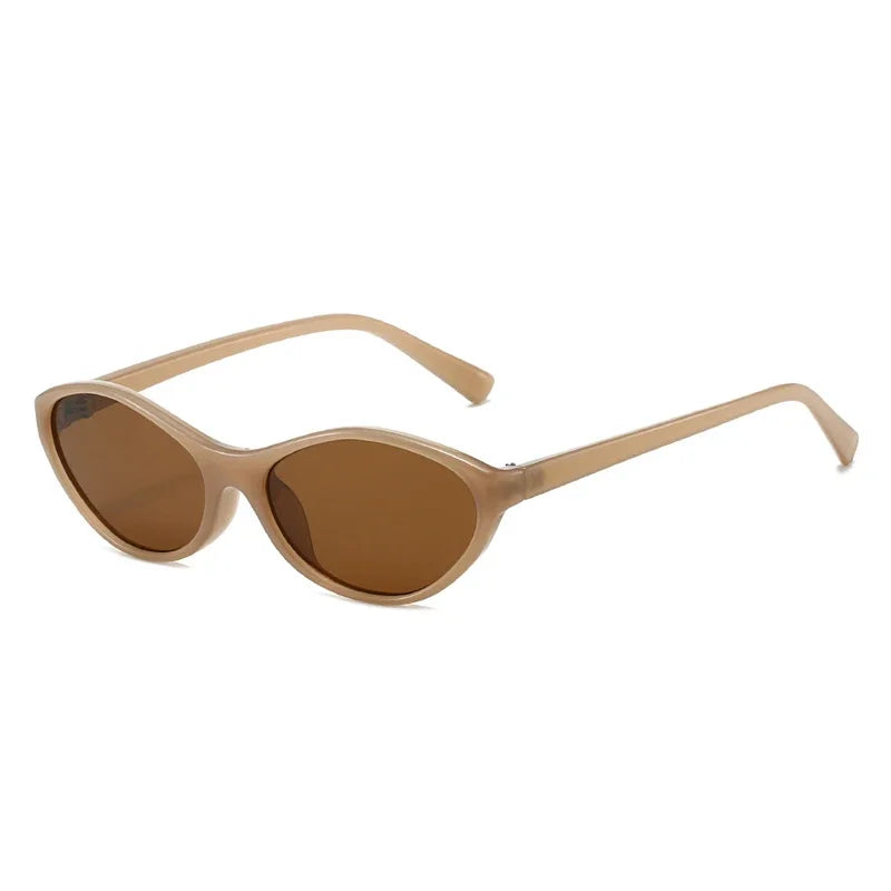 JNPCXI New Retro Cat Eye Sunglasses Shades UV400 Women Fashion Jelly Tea Sun Glasses