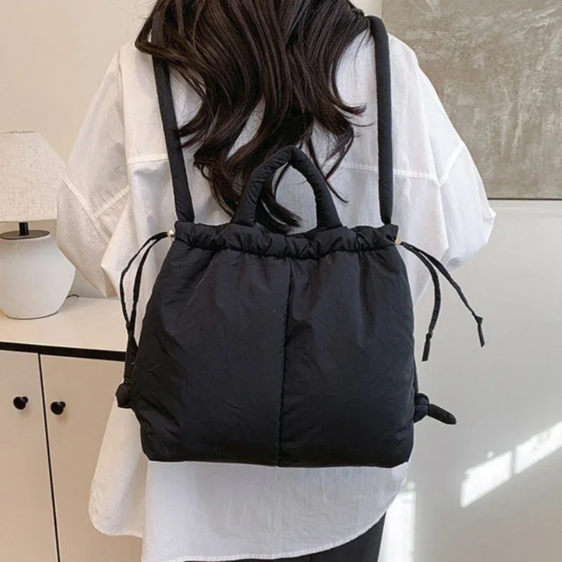 New Korean Fashion Fabric Shoulder Bag Soft Down Crossbody Bag Mini Tote Purses for Women Underarm Bags Handbags and Purses