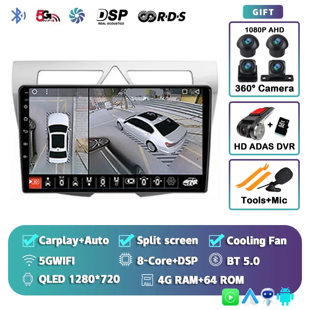 For Kia Morning Picanto 2007 - 2011 2K 12+256 QLED Android 15 CarPlay Car Radio Multimedia Video Player GPS stereo Head Unit
