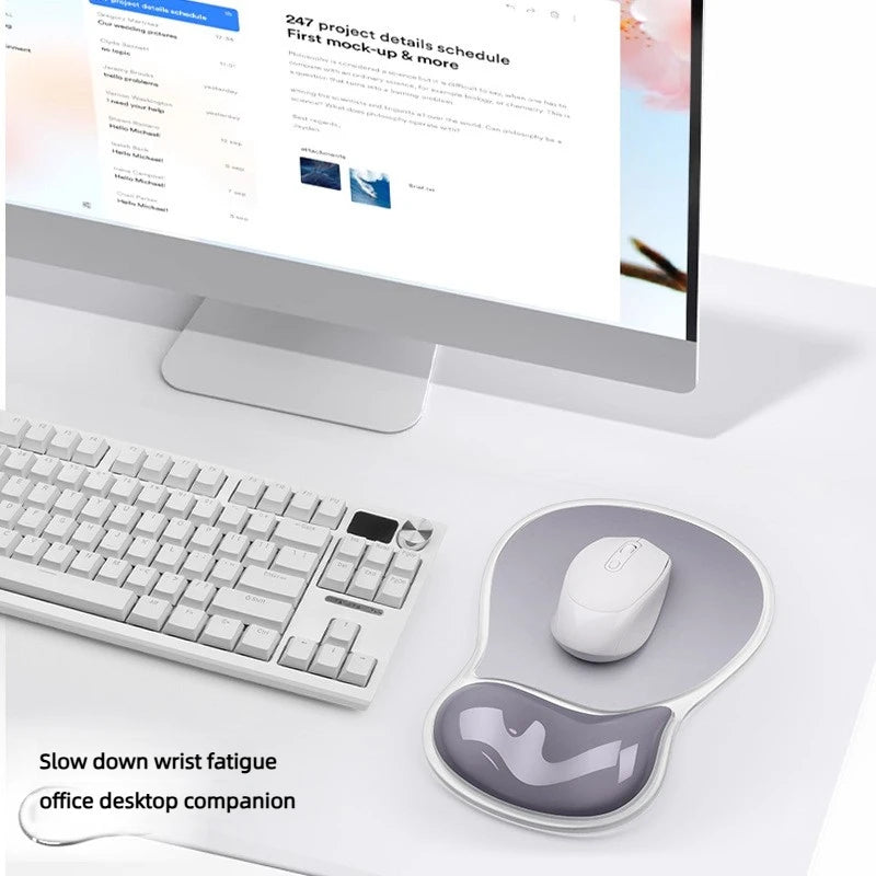 Gradient Color Mouse Pad Non-slip Wrist Support Ergonomic Mouse Pad with Wrist Rest Transparent Silicone wrist pad rest Mice Mat