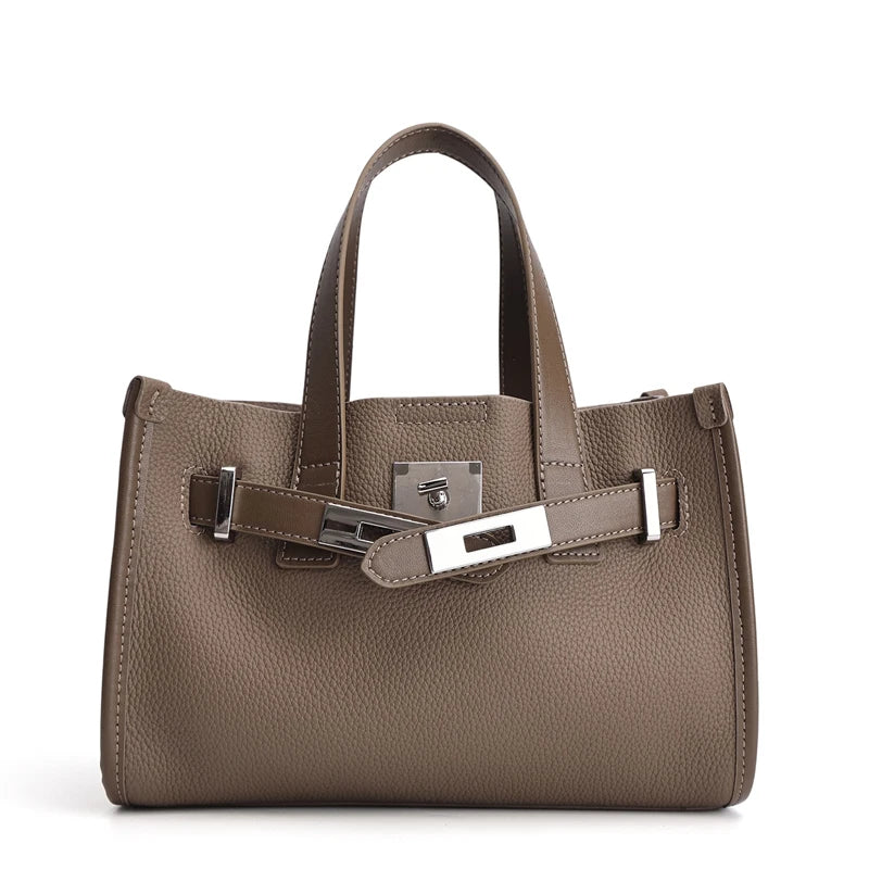 2026 Spring New women's Retro Genuine Cowhide Leather Tote Bag Female Luxury Designer Shoulder Underarm Bags Niche Crossbody Bag