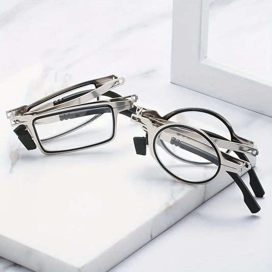 2 Pairs of Anti Blue Light Reading Glasses Anti Farsightedness Lightweight Stainless Steel, Portable Case