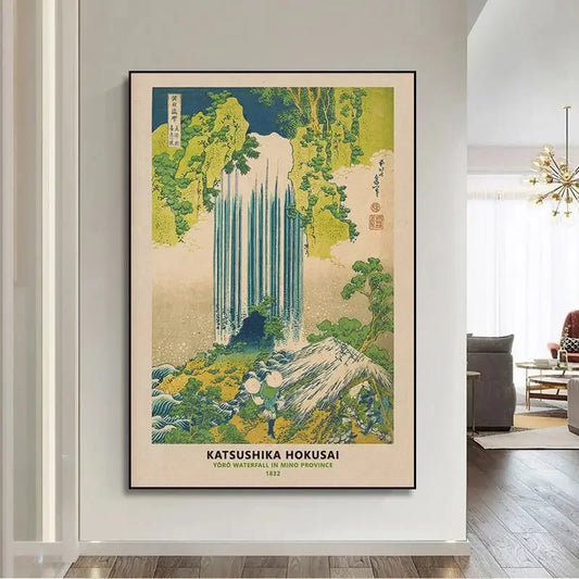 Hokusai Ohara Koson Waterfall Japanese Art Poster Guest Home Room Decor Wall