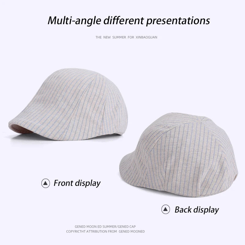 6160-Newsummerwomensartisticstripedpainterhat-children'sspring/summeroutdoorcasualforwardhat-high-endstylethatmakestheacelooksma