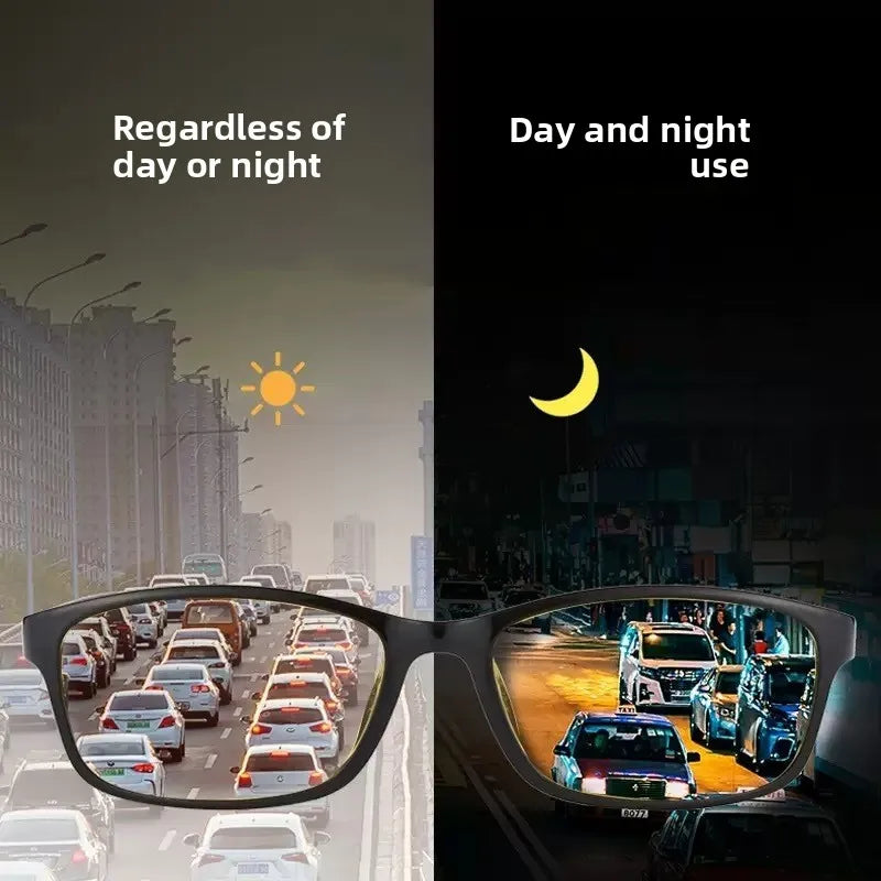 2 Pair Day-Night Smart Variable Color Night Vision Glasses for Men and Women Night Driving Anti-Glare and Anti-High Beam Eyewear