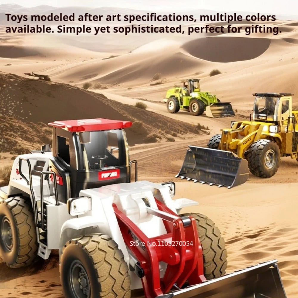 1:32 Alloy Engineering Forklift Diecast Model Toys Car with Spray Sound Light Front Wheel Steering Vehcies Kids Interactive Toys