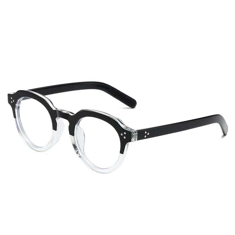 JNPCXI Oval Sunglasses Women Fashion Clear Black Orange Shades Retro Rivets Men Punk Trending Sun Glasses UV400
