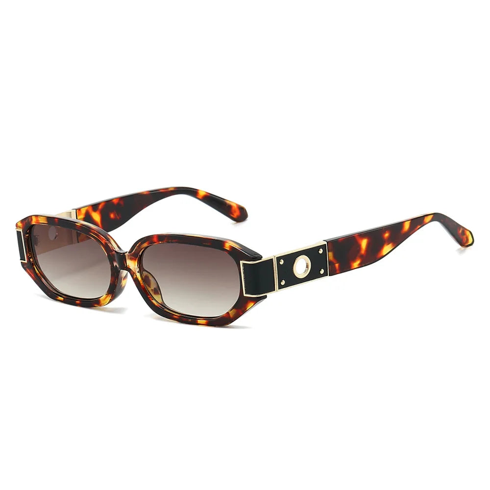 JNPCXI New Polygon Rectangle Women Sunglasses Fashion Gradient Green Shades UV400 Men Trending Outdoor Sun Glasses