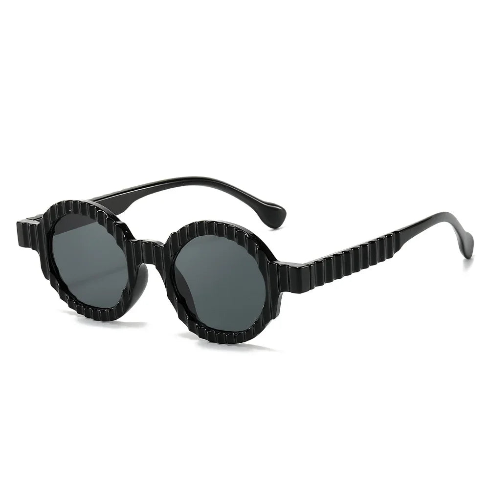 JNPCXI New Fashion Round Sunglasses Women Double Green Gradient Color Shades UV400 Men Punk Trending Sun Glasses
